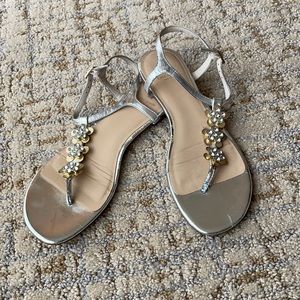 Kate Spade Silver Daisy Sandals